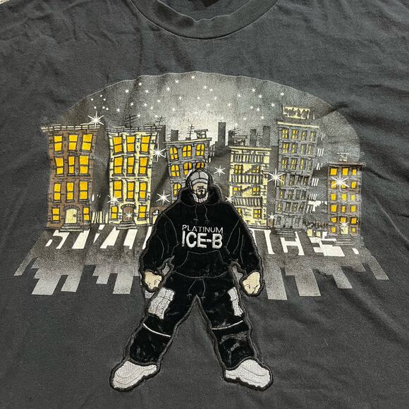 Vintage Platinum Ice B Shirt Mens 2XL Black Short Sleeve Rap Y2K - Picture 2 of 7